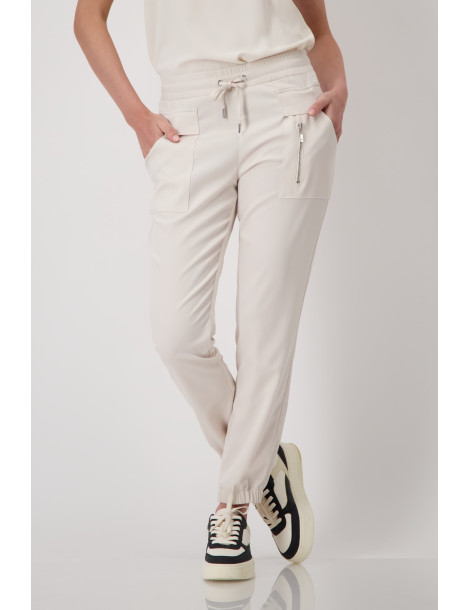 Pantalones jogger beige para mujer - Monari