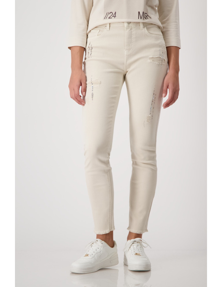 Vaqueros beige para mujer - Monari