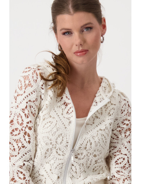 Chaqueta crochet beige para mujer - Monari