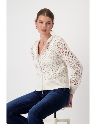 Chaqueta crochet beige para mujer - Monari