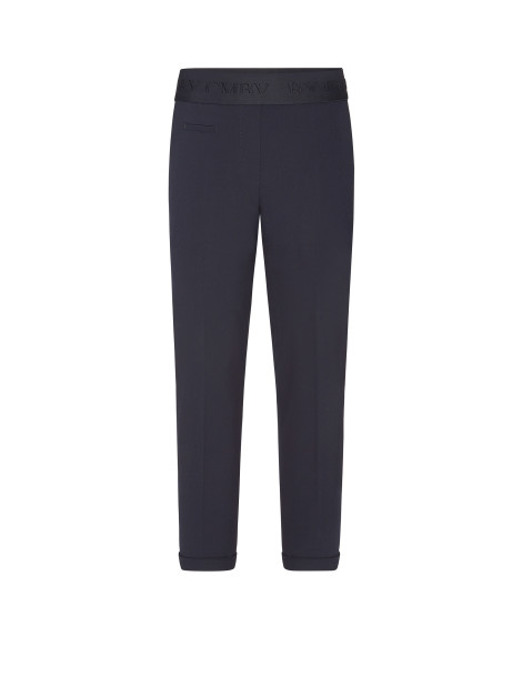 Pantalón recto largo azul marino para mujer - Cambio