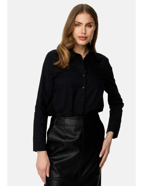 Camisa negra de algodón para mujer - Catnoir