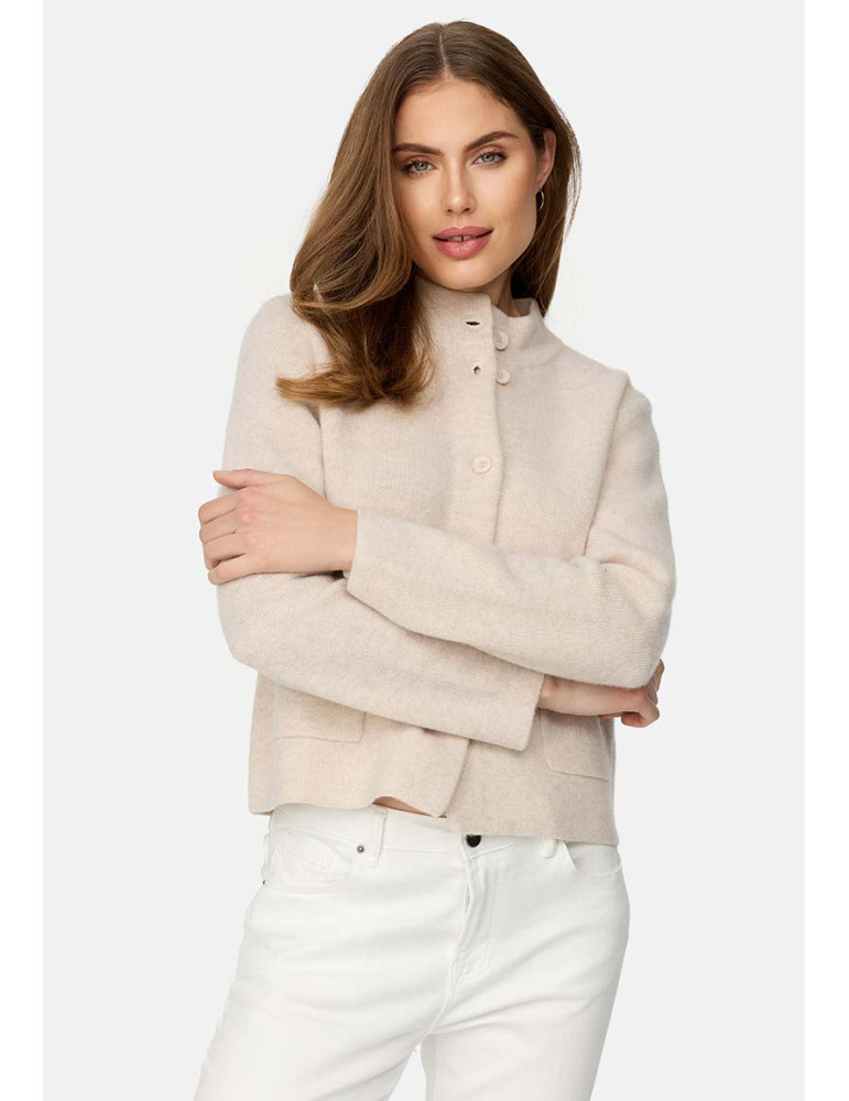 Cárdigan beige de lana para mujer - Catnoir