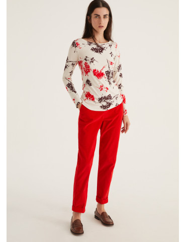 Camiseta estampado floral para mujer - Rosso 35