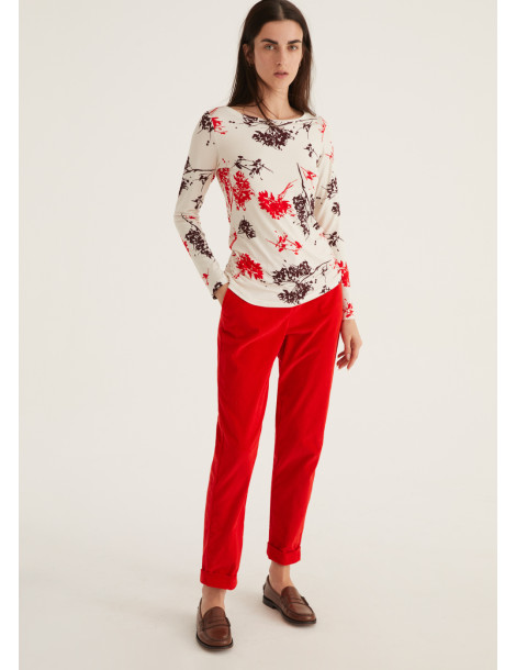 Camiseta estampado floral para mujer - Rosso 35