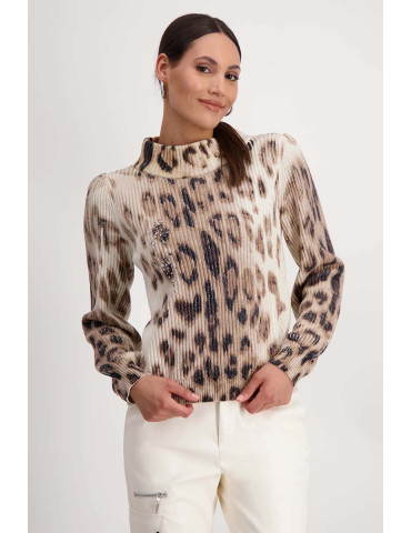 Jersey estampado leopardo para mujer - Monari