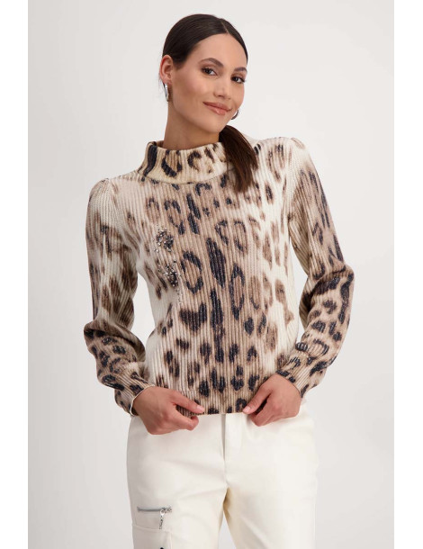 Jersey estampado leopardo para mujer - Monari