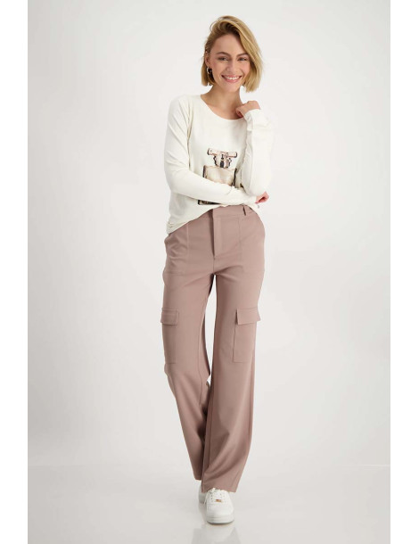 Pantalones cargo marrón para mujer - Monari